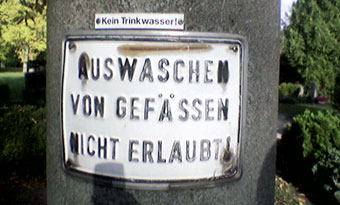 Gefässe auswaschen verboten