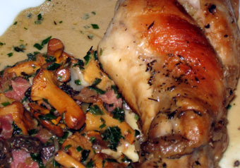 Karnickelkeule mit Pfifferlingen