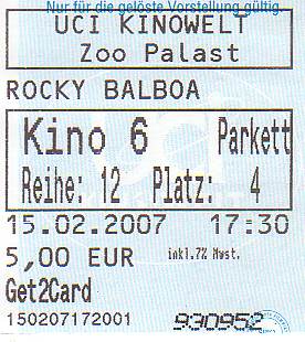 Ticket für Rocky