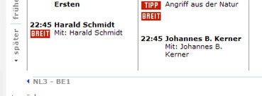 Programm-Ankündigung in der TV Spielfilm